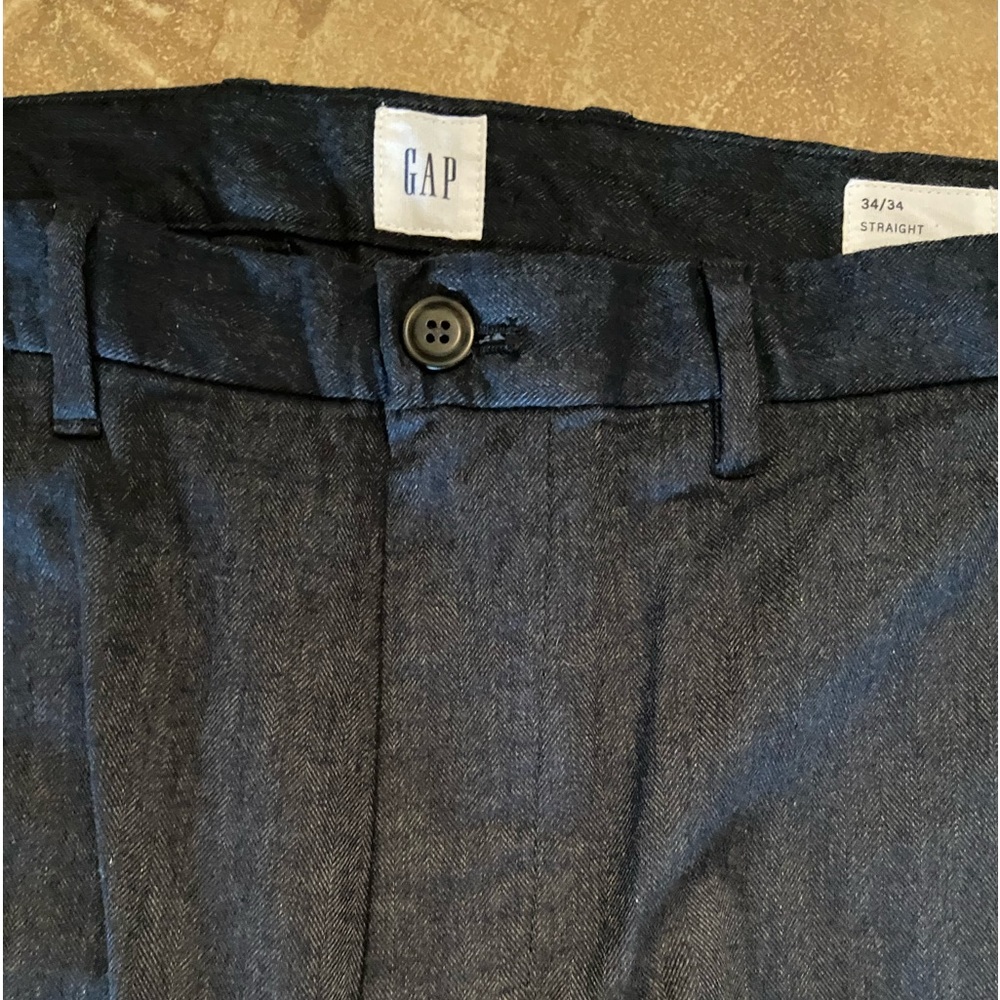 Dark Grey dress pant, soft, and light.